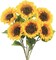 Summer Floral Arrangement - 6PCS Artificial Sunflowers with Stems, Realistic Silk Yellow Flowers for Wedding, Table Centerpieces, and Indoor/Outdoor Decoration